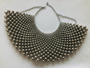 Silver Statement Bead Collar Necklace - Ultra-Glam Edition